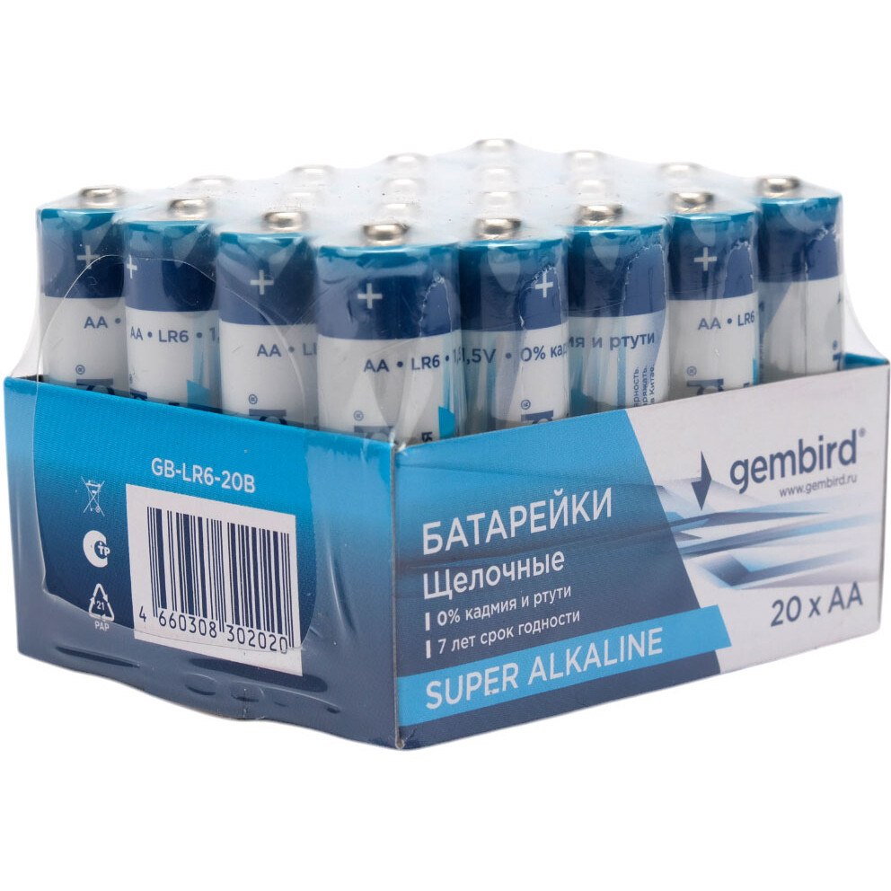 Батарейка Gembird GB-LR6-20B (AA, 20 шт.) - фото 3