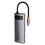 Док-станция Baseus Metal Gleam Series 5-in-1 Type-C HUB Grey (WKWG020013)