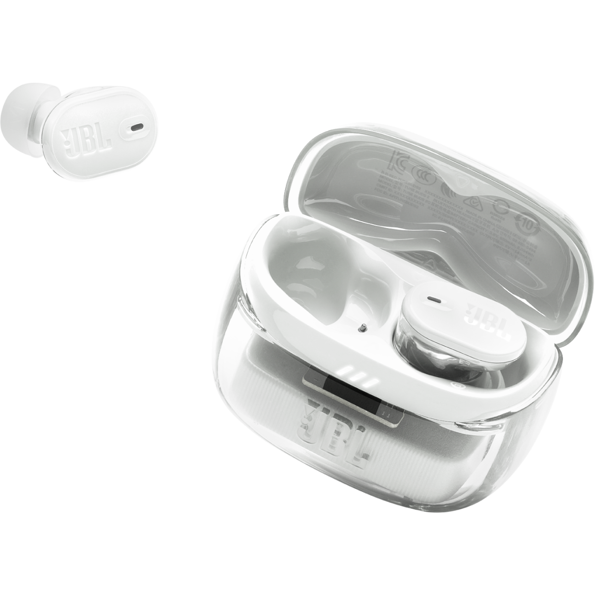 Гарнитура JBL Tune Buds 2 Ghost Edition White - JBLTBUDS2GWHT - фото 4
