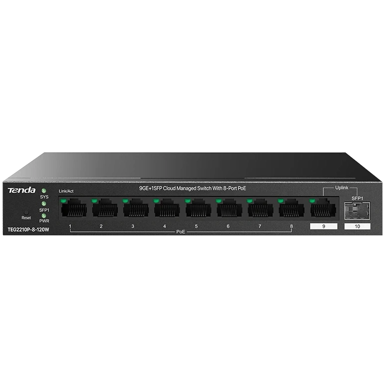 Коммутатор (свитч) Tenda TEG2210P-8-120W