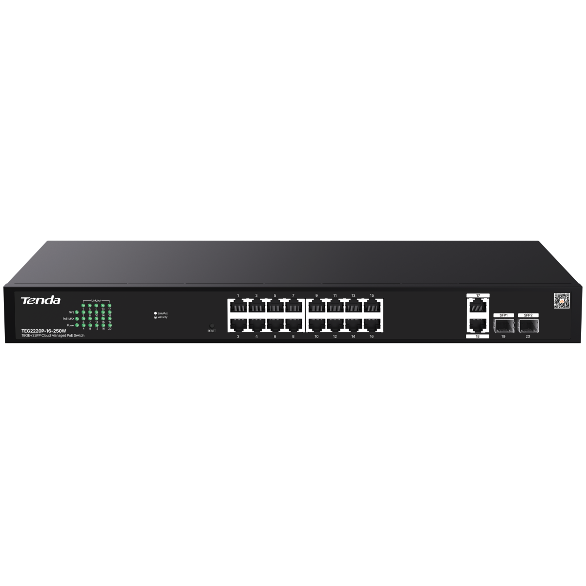 Коммутатор (свитч) Tenda TEG2220P-16-250W