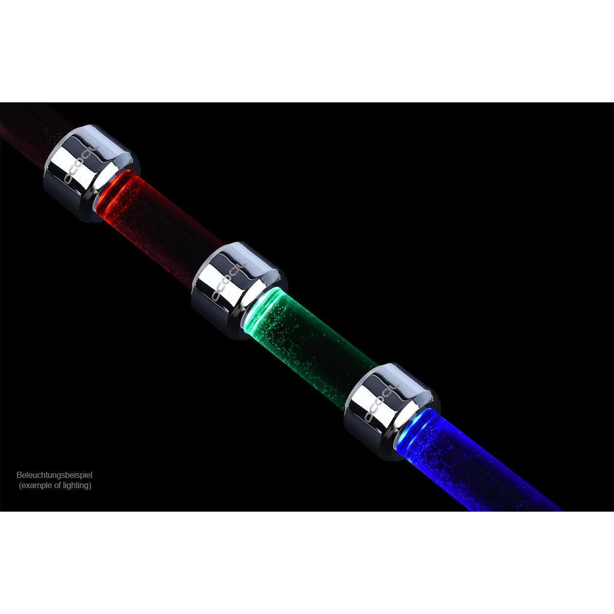 Фитинг Alphacool Aurora HardTube LED ring 16mm chrome - RGB (15354) - фото 6