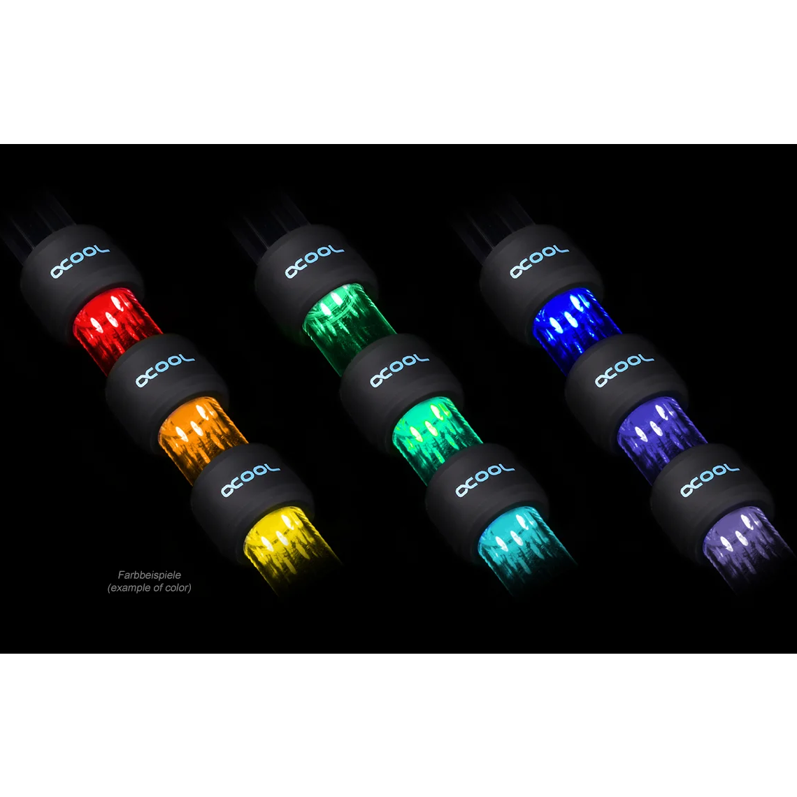 Фитинг Alphacool Aurora HardTube LED ring 16mm deep black - RGB (15325) - фото 7