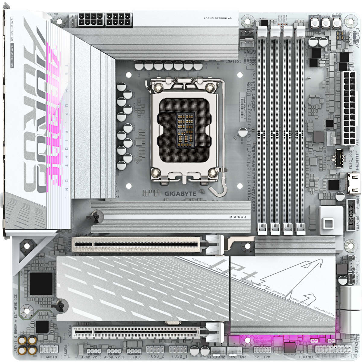 Материнская плата Gigabyte B860M AORUS ELITE WIFI6E ICE