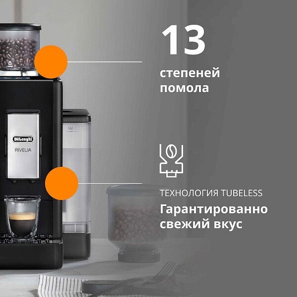 Кофемашина DeLonghi EXAM 440.35.B Rivelia - EXAM440.35.B - фото 3