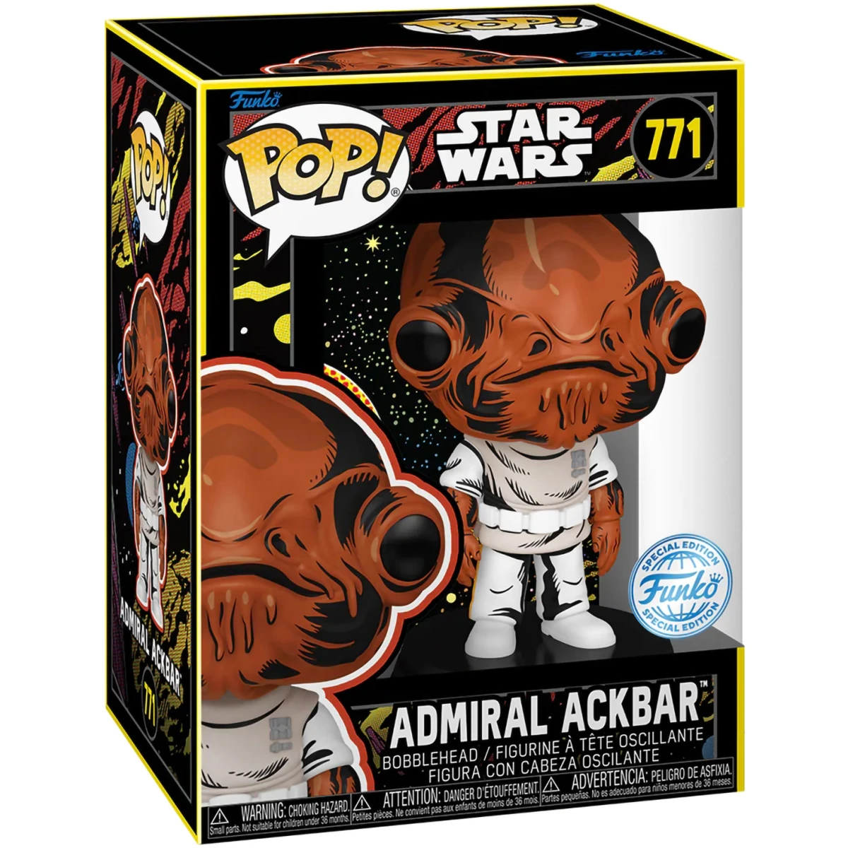 Фигурка Funko POP! Bobble Star Wars Admiral Ackbar (Retro) - 85342 - фото 2
