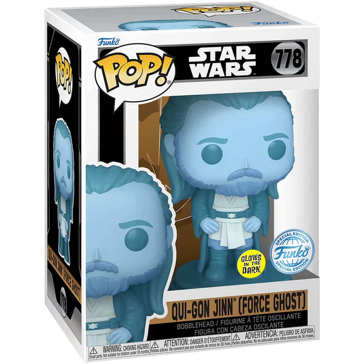Фигурка Funko POP! Bobble Star Wars Qui-Gon Jinn (Force Ghost) - 85075 - фото 2