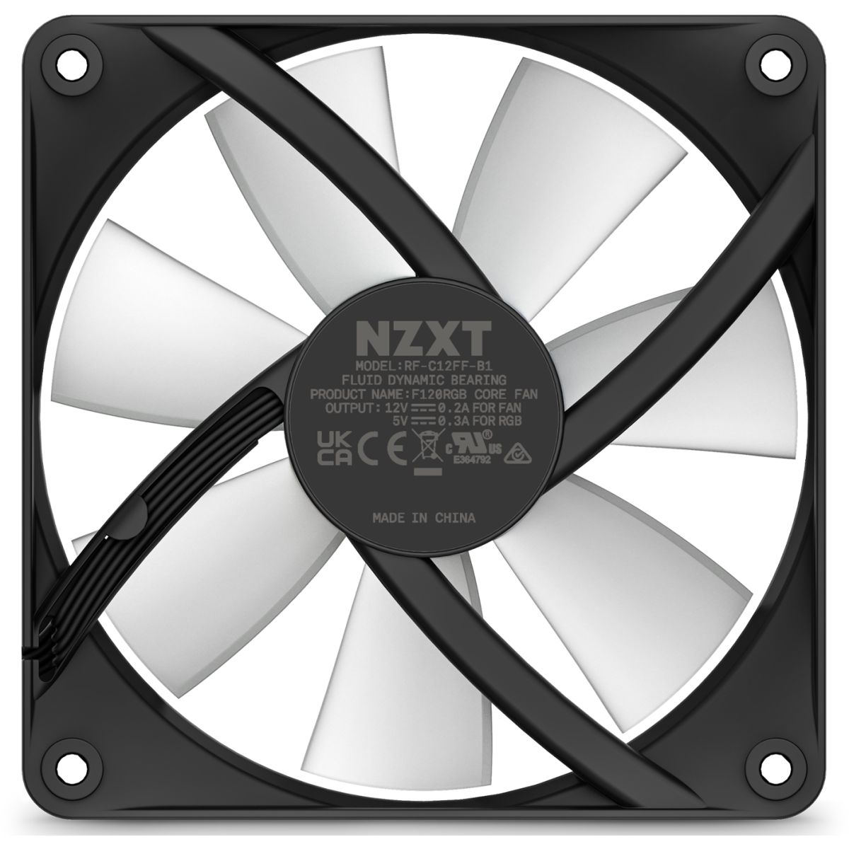 Вентилятор для корпуса NZXT F120 RGB Core Black - RF-C12SF-B1 - фото 6