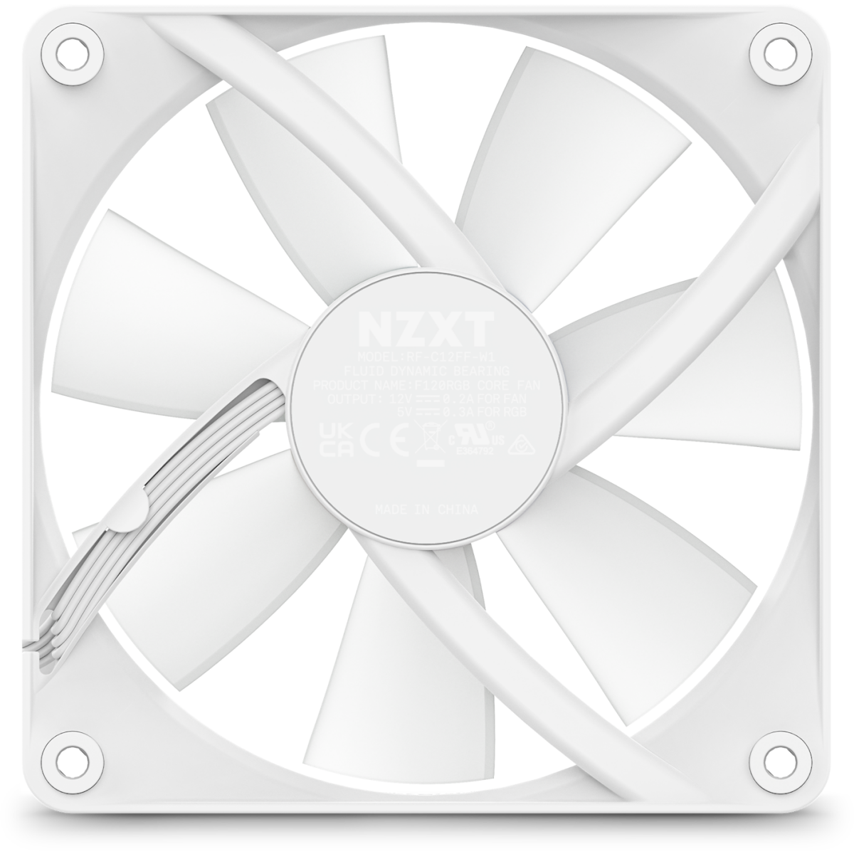 Вентилятор для корпуса NZXT F120 RGB Core White - RF-C12SF-W1 - фото 6