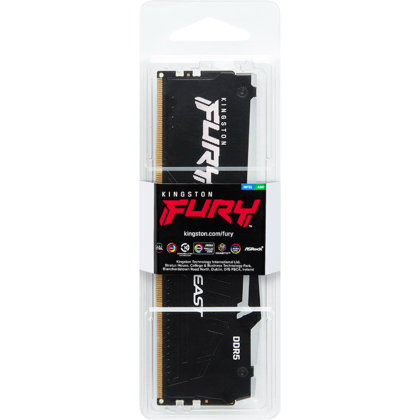 Оперативная память 16GB DDR5 6400MHz Kingston Fury Beast Black RGB (KF564C32BBEA-16) - фото 3