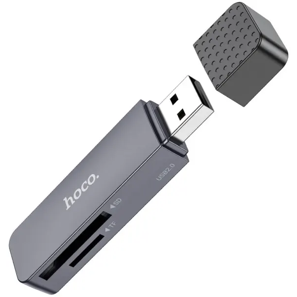 Кардридер HOCO HB45 USB 2.0 Grey - 6942007620499 - фото 2