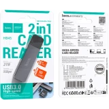 Кардридер HOCO HB45 USB 3.0 Grey (6942007620505)