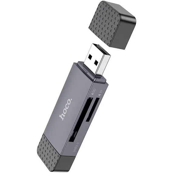 Кардридер HOCO HB45 USB-С/USB-A 3.0 Grey - 6942007620529 - фото 3