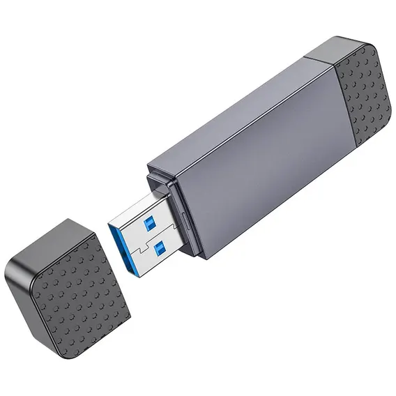 Кардридер HOCO HB45 USB-С/USB-A 3.0 Grey - 6942007620529 - фото 4