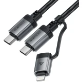Кабель USB Type-C - USB Type-C/Lightning, 1.2м, ACEFAST AF-C20-01-BK