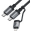 Кабель USB Type-C - USB Type-C/Lightning, 1.2м, ACEFAST AF-C20-01-BK