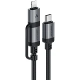 Кабель USB Type-C - USB Type-C/Lightning, 1.2м, ACEFAST AF-C20-01-BK