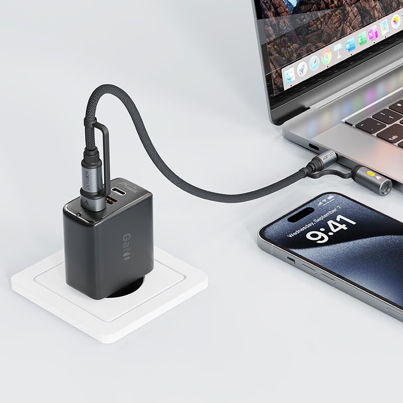 Кабель USB Type-C - USB/USB Type-C, 1.2м, ACEFAST AF-J6-BK - фото 5