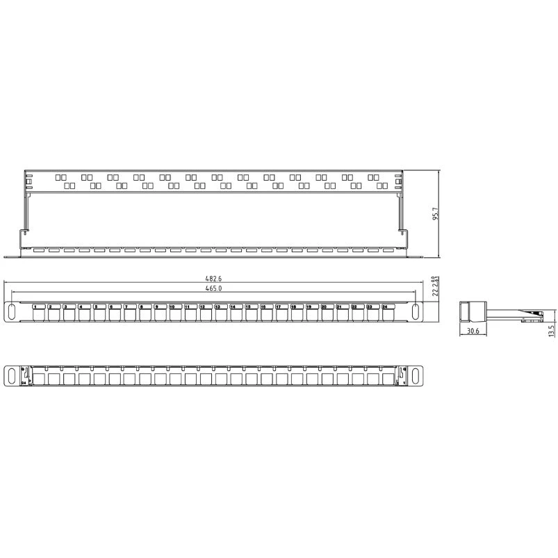 Патч-панель Hyperline PPBLHD-19-24S-SH-RM - фото 2