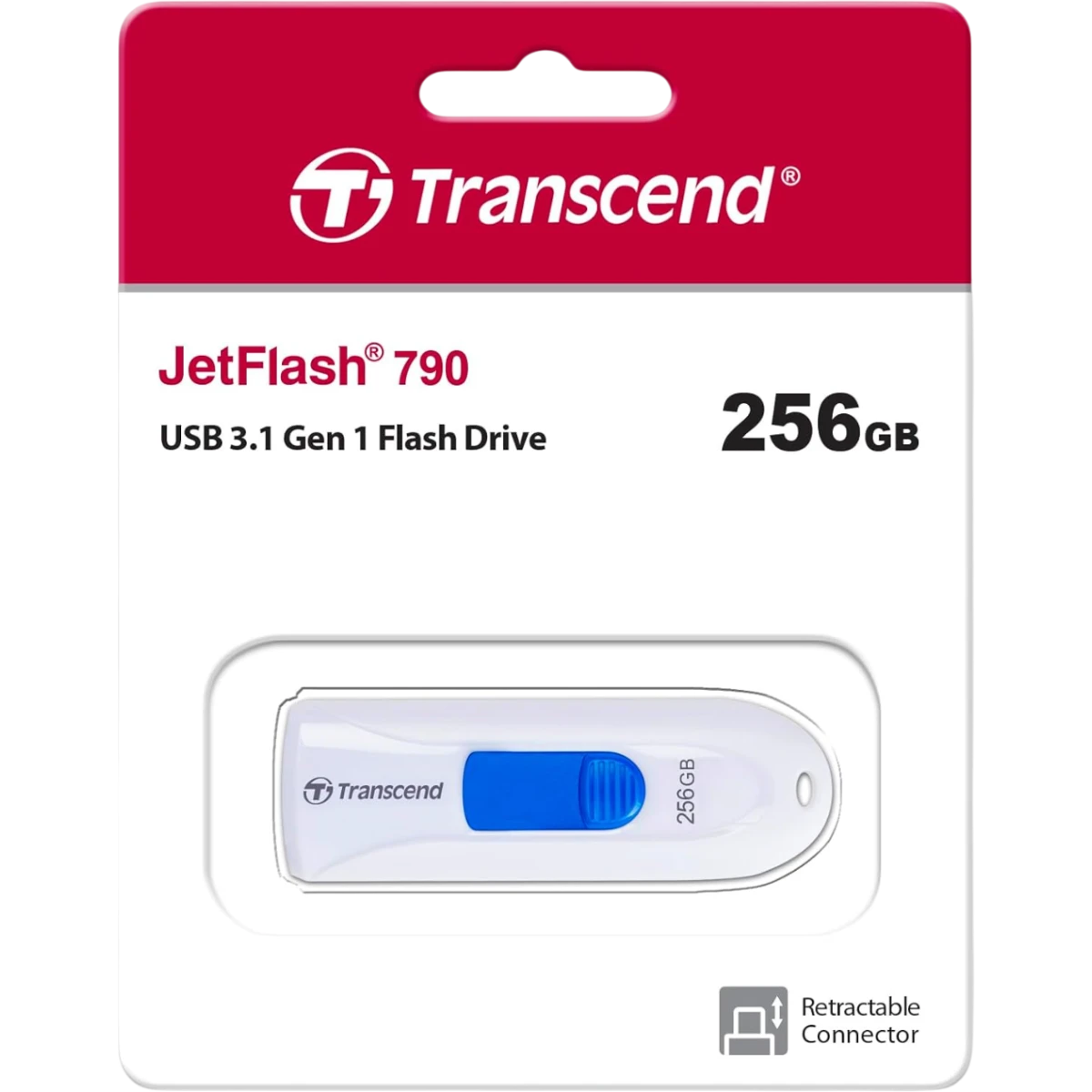USB Flash накопитель 256Gb Transcend JetFlash 790 White (TS256GJF790W) - фото 2