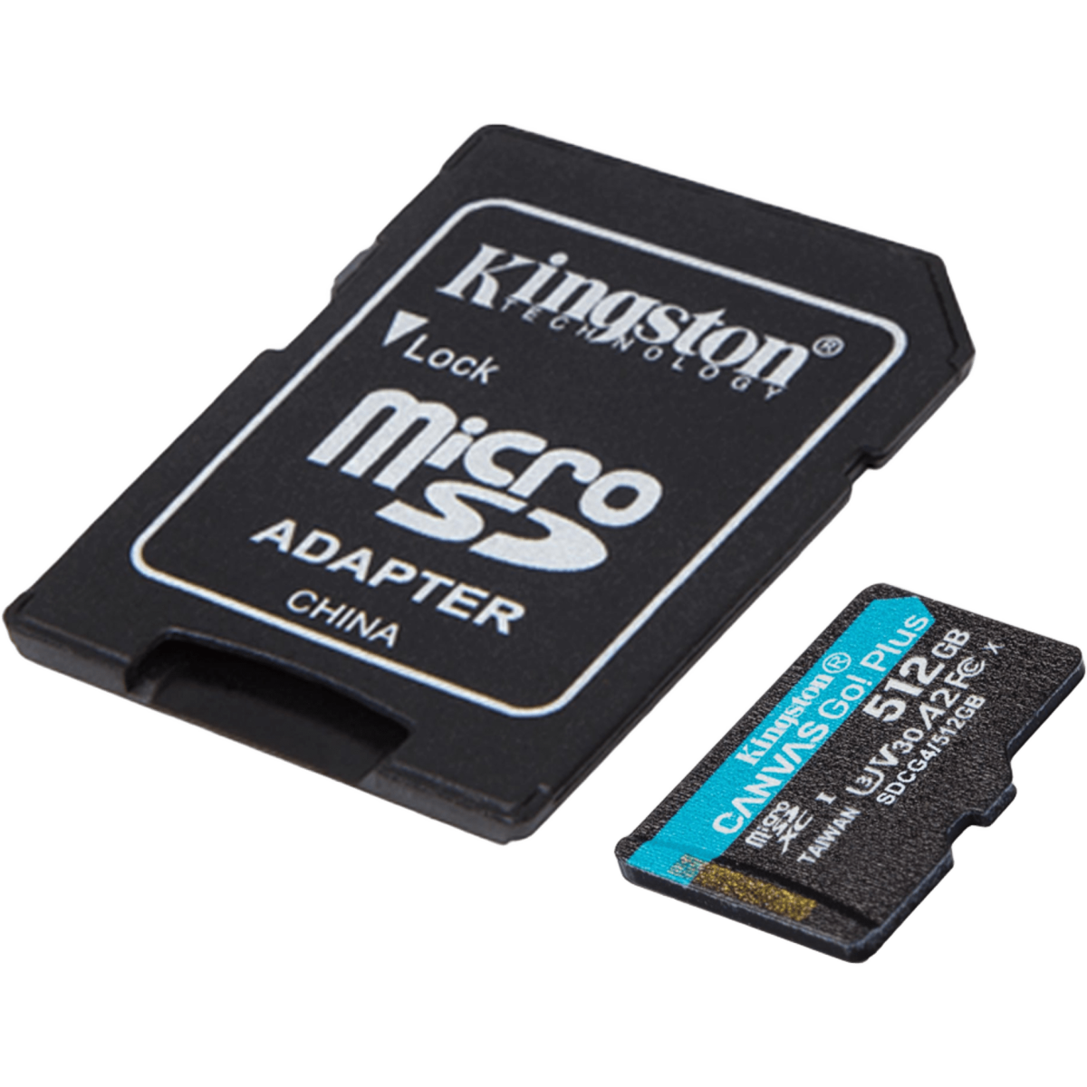 Карта памяти 512GB MicroSD Kingston Canvas Go! Plus + SD адаптер (SDCG4/512GB)