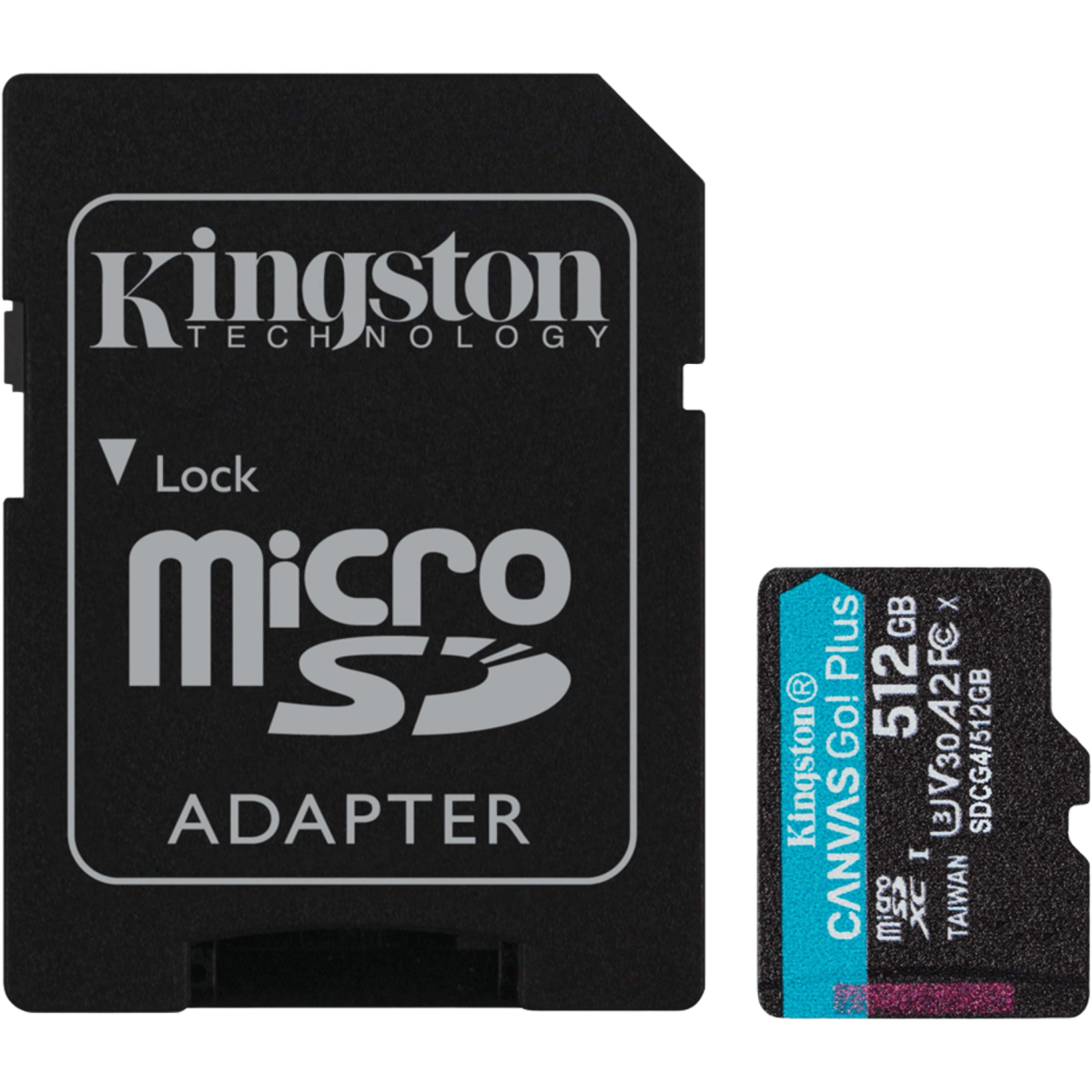 Карта памяти 512Gb MicroSD Kingston Canvas Go! Plus + SD адаптер (SDCG4/512GB) - фото 2