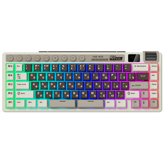 Клавиатура Royal Kludge M70 Mokko Grey (Beige Switch) - 6935280827129