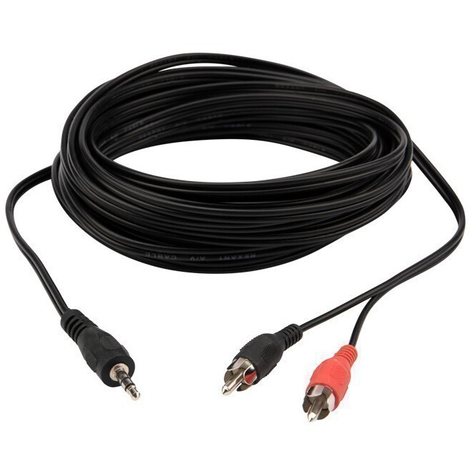 Кабель 3.5 Jack (M) - 2x RCA (M), 10м, Rexant 17-4207