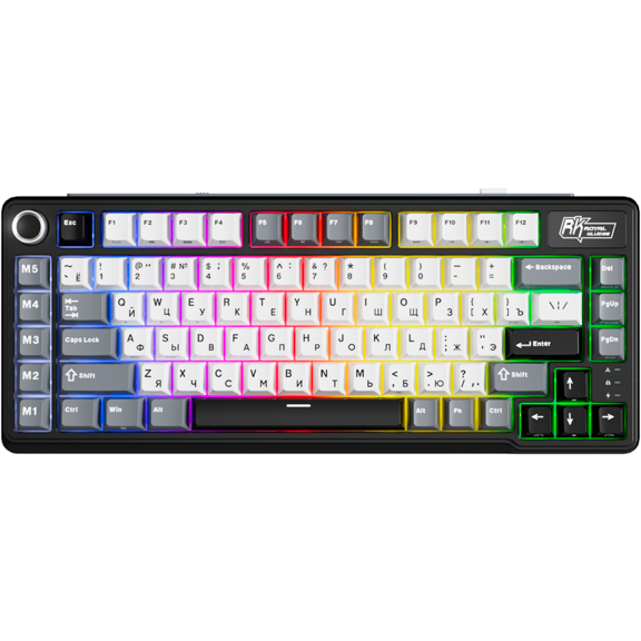 Клавиатура Royal Kludge L75 Knight Black (Cream Switch)