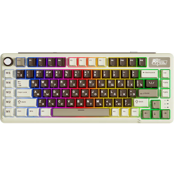Клавиатура Royal Kludge L75 Mokko Grey (Beige Switch) - 6935280827068