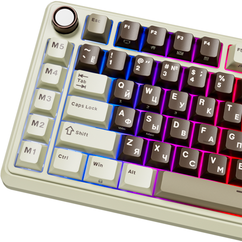 Клавиатура Royal Kludge L75 Mokko Grey (Beige Switch) - 6935280827068 - фото 7