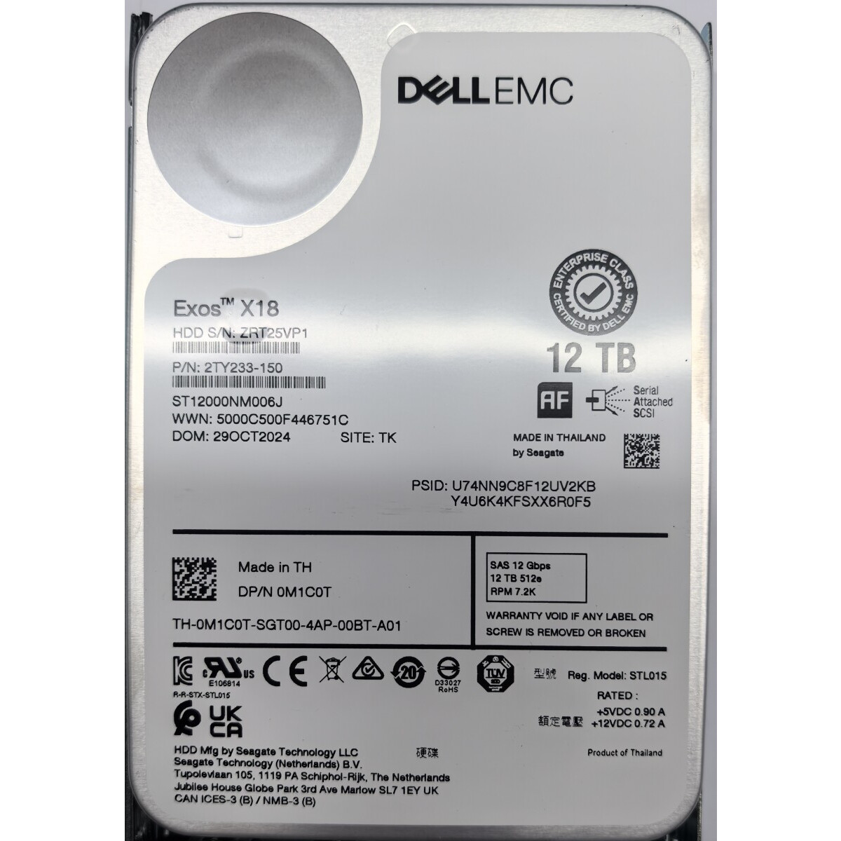 Жёсткий диск 12Tb SAS Dell (161-BCPD)