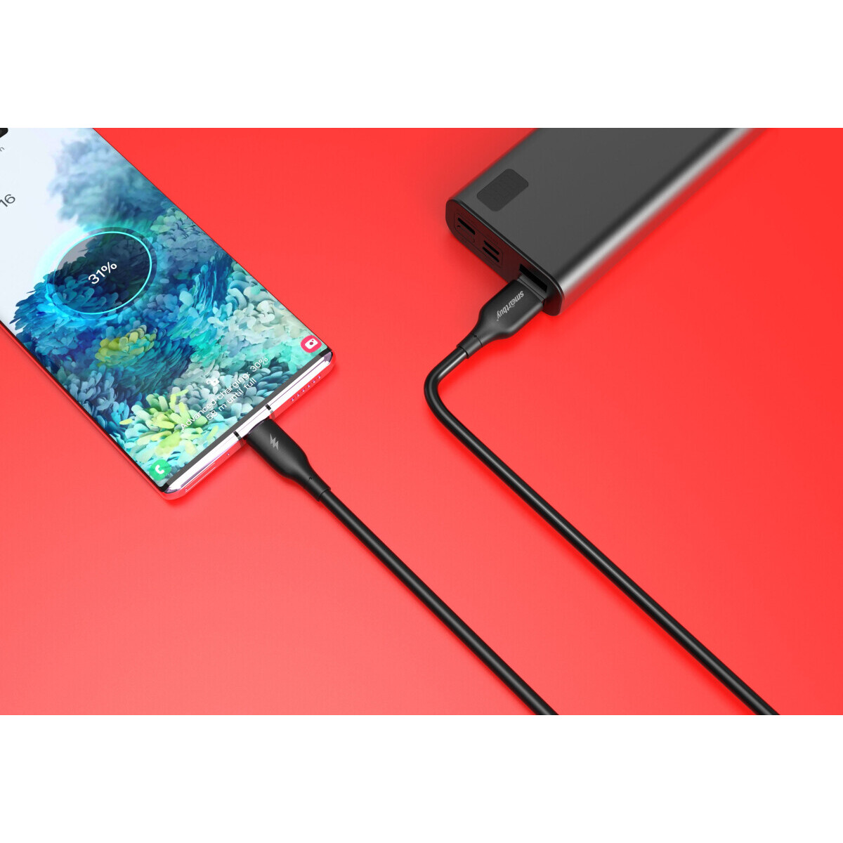 Кабель USB - USB Type-C, 1м, SmartBuy iK-3112-S25b Black - фото 2