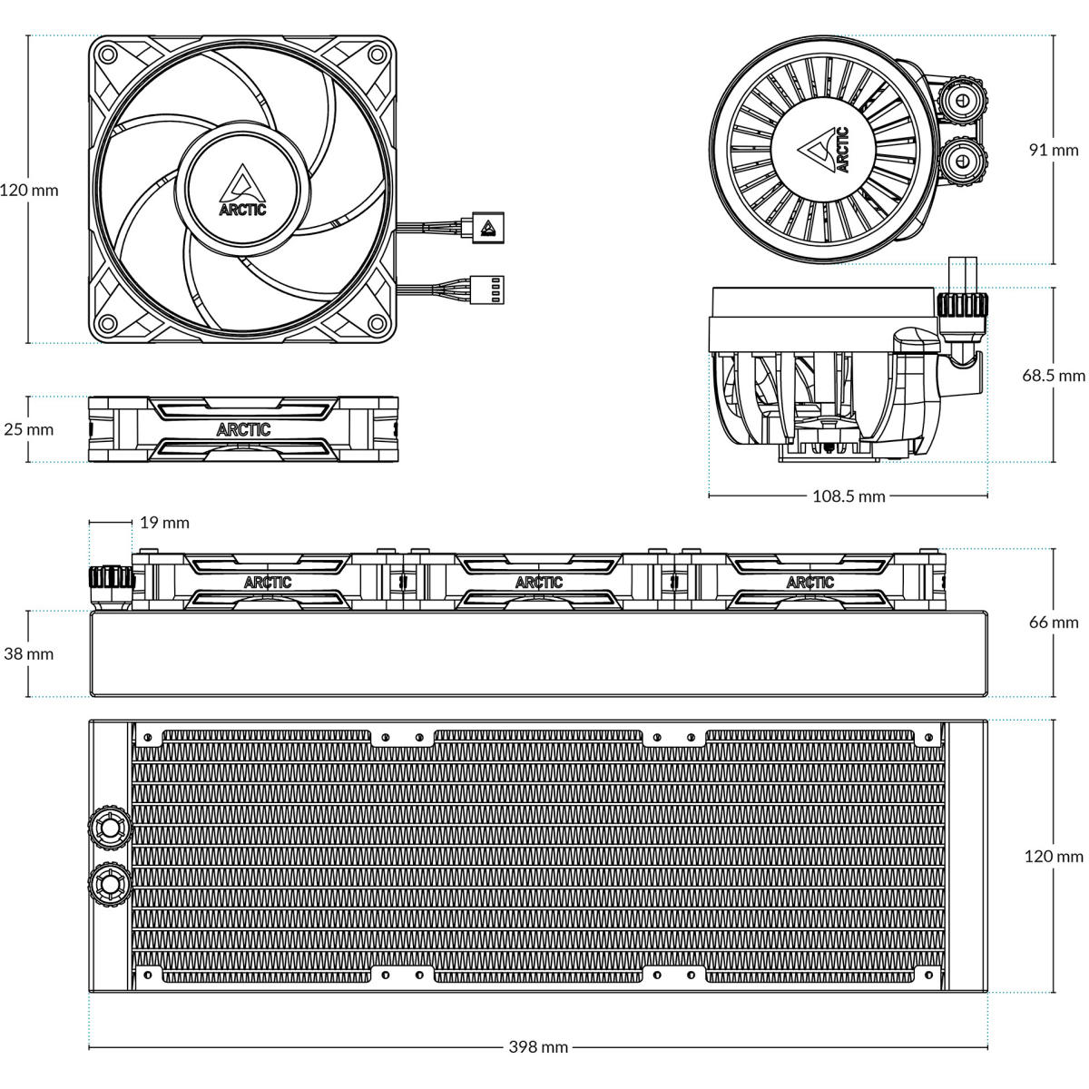 Система жидкостного охлаждения Arctic Liquid Freezer III Pro 360 ARGB White - ACFRE00188A - фото 6