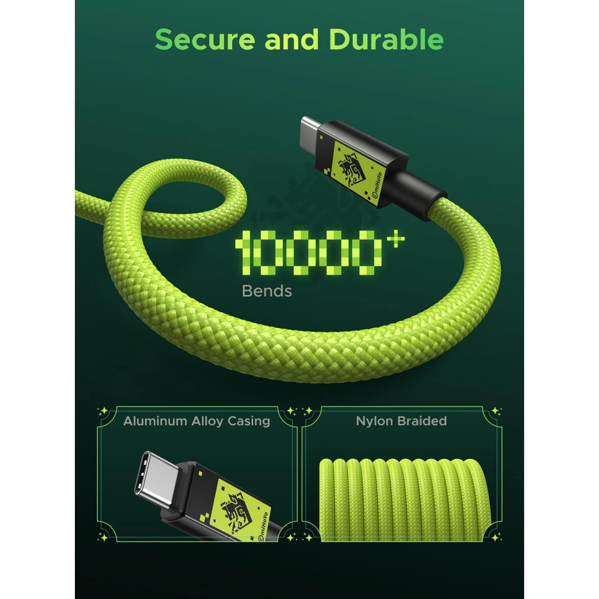 Кабель USB Type-C - USB Type-C, 1м, UGREEN Genshin Impact Edition - 45063GI - фото 4