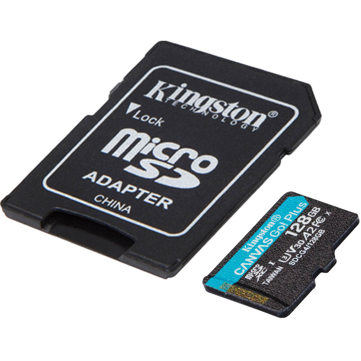 Карта памяти 128GB MicroSD Kingston Canvas Go! Plus + SD адаптер (SDCG4/128GB)