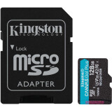 Карта памяти 128Gb MicroSD Kingston Canvas Go! Plus + SD адаптер (SDCG4/128GB)