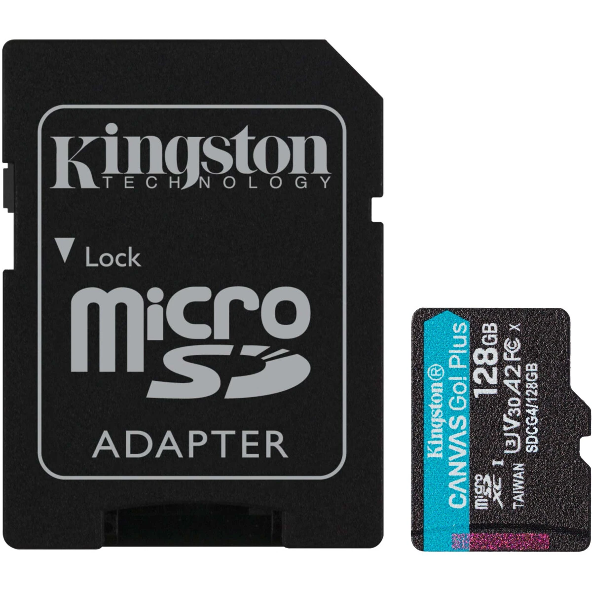 Карта памяти 128Gb MicroSD Kingston Canvas Go! Plus + SD адаптер (SDCG4/128GB) - фото 2