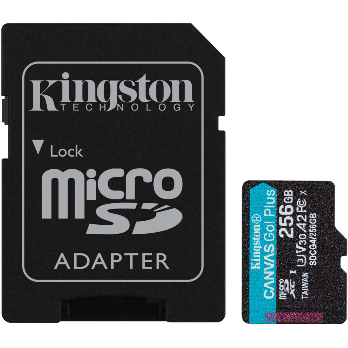 Карта памяти 256Gb MicroSD Kingston Canvas Go! Plus + SD адаптер (SDCG4/256GB) - фото 2