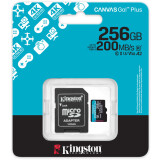 Карта памяти 256Gb MicroSD Kingston Canvas Go! Plus + SD адаптер (SDCG4/256GB)