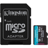 Карта памяти 64Gb MicroSD Kingston Canvas Go! Plus + SD адаптер (SDCG4/64GB)