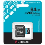 Карта памяти 64Gb MicroSD Kingston Canvas Go! Plus + SD адаптер (SDCG4/64GB)