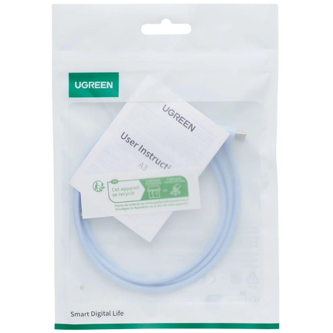 Кабель USB Type-C - USB Type-C, 1м, UGREEN US264 Blue - 25310 - фото 3