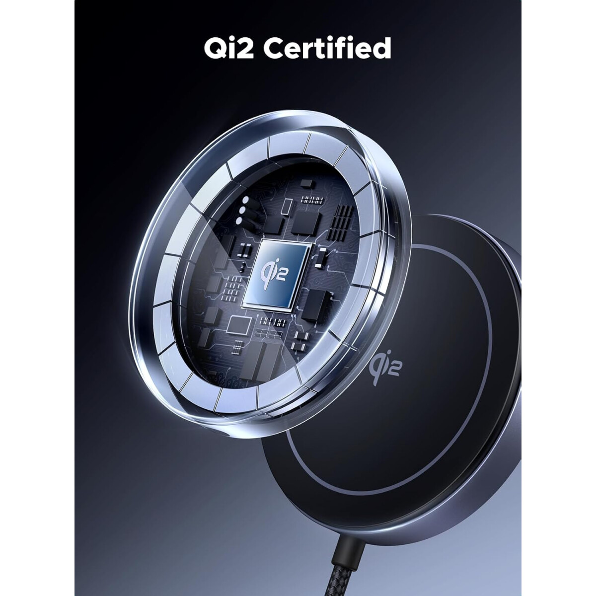 Беспроводное зарядное устройство UGREEN W703 Grey (55206) - фото 4