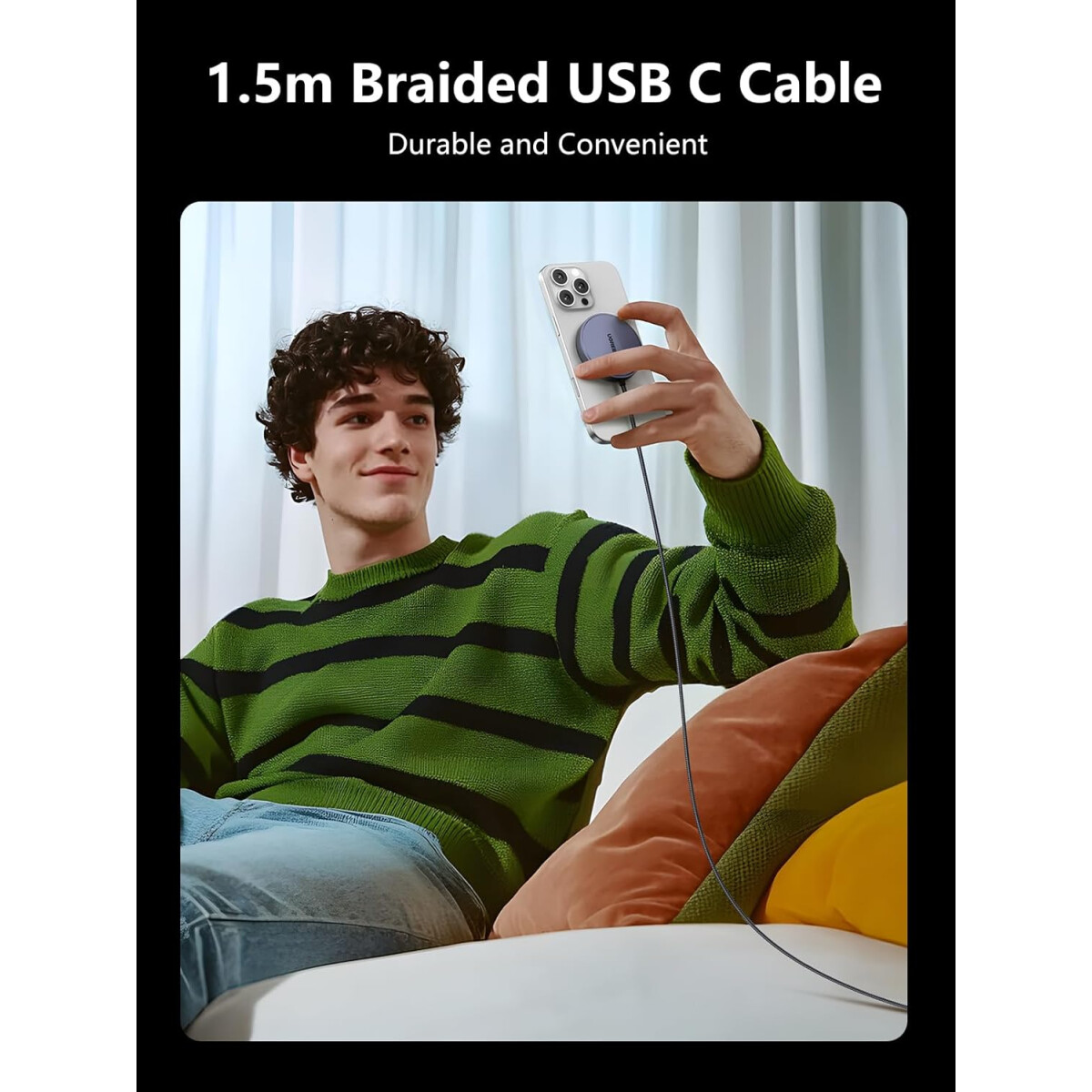 Беспроводное зарядное устройство UGREEN W703 Grey (55206) - фото 5