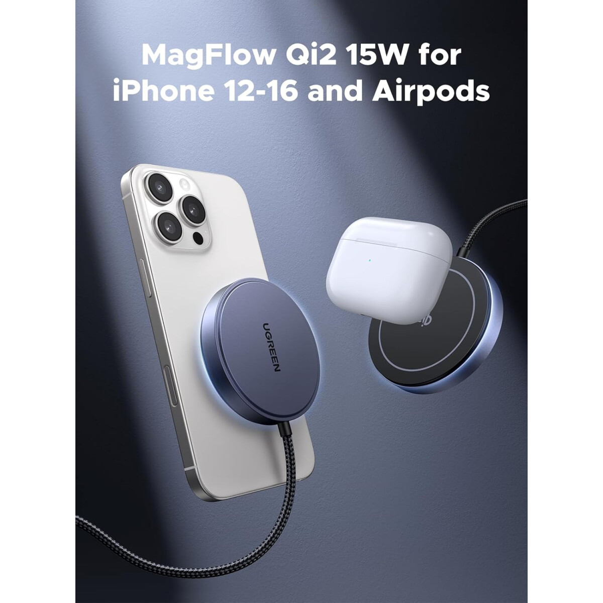 Беспроводное зарядное устройство UGREEN W703 Grey (55206) - фото 9