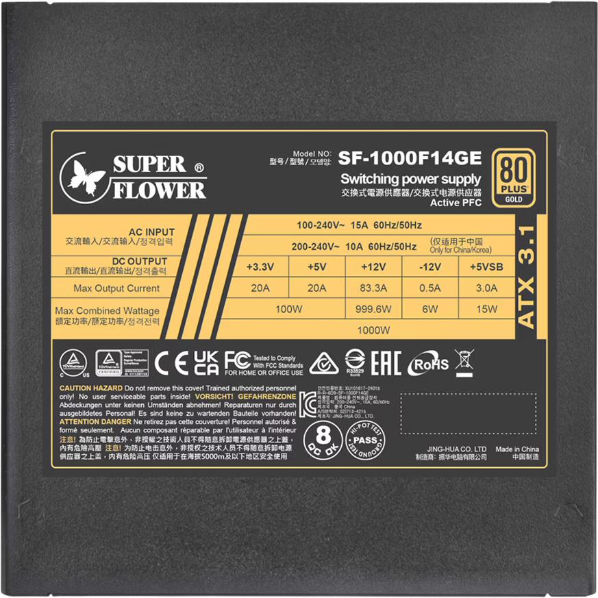Блок питания 1000W Super Flower Leadex III Gold (SF-1000F14GE) - фото 5