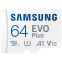 Карта памяти 64Gb MicroSD Samsung EVO Plus + SD адаптер (MB-MC64SA)