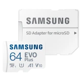 Карта памяти 64Gb MicroSD Samsung EVO Plus + SD адаптер (MB-MC64SA)