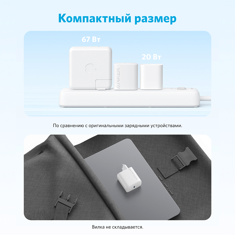 Сетевое зарядное устройство Anker 312 20W White (B2347) + USB-C Cable - B2347G21 - фото 4